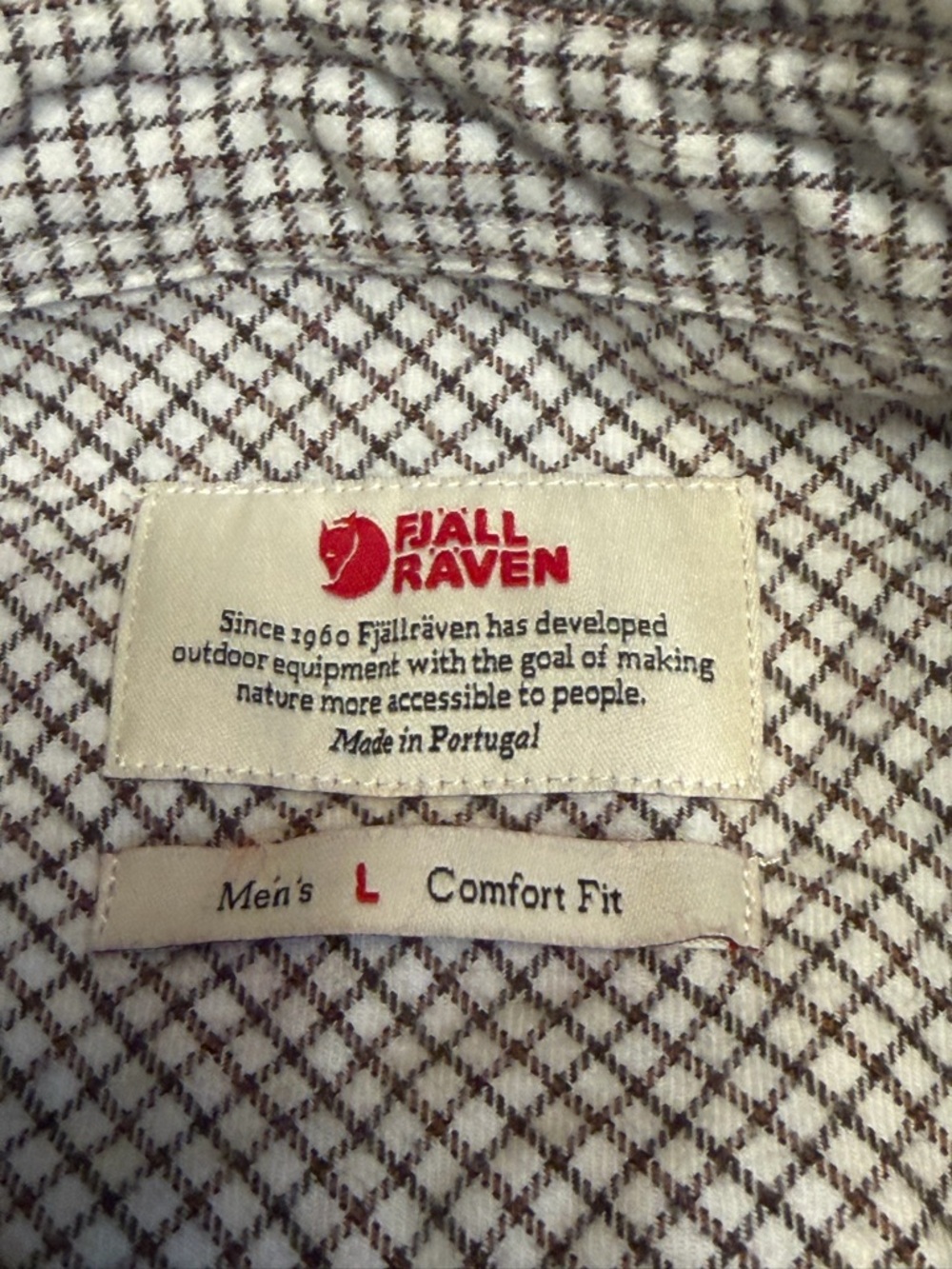 Fjallraven Forest Flannel Shirt Mens Large Button Up Tatersall Plaid Comfort Fit - Picture 5 of 12